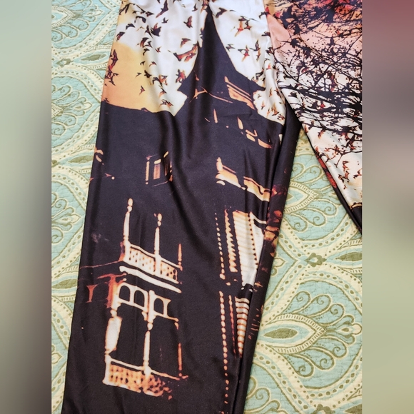 Halloween Leggings Tights- LIKE NEW - M/L Mint Lotus Leggings - Picture 8 of 11